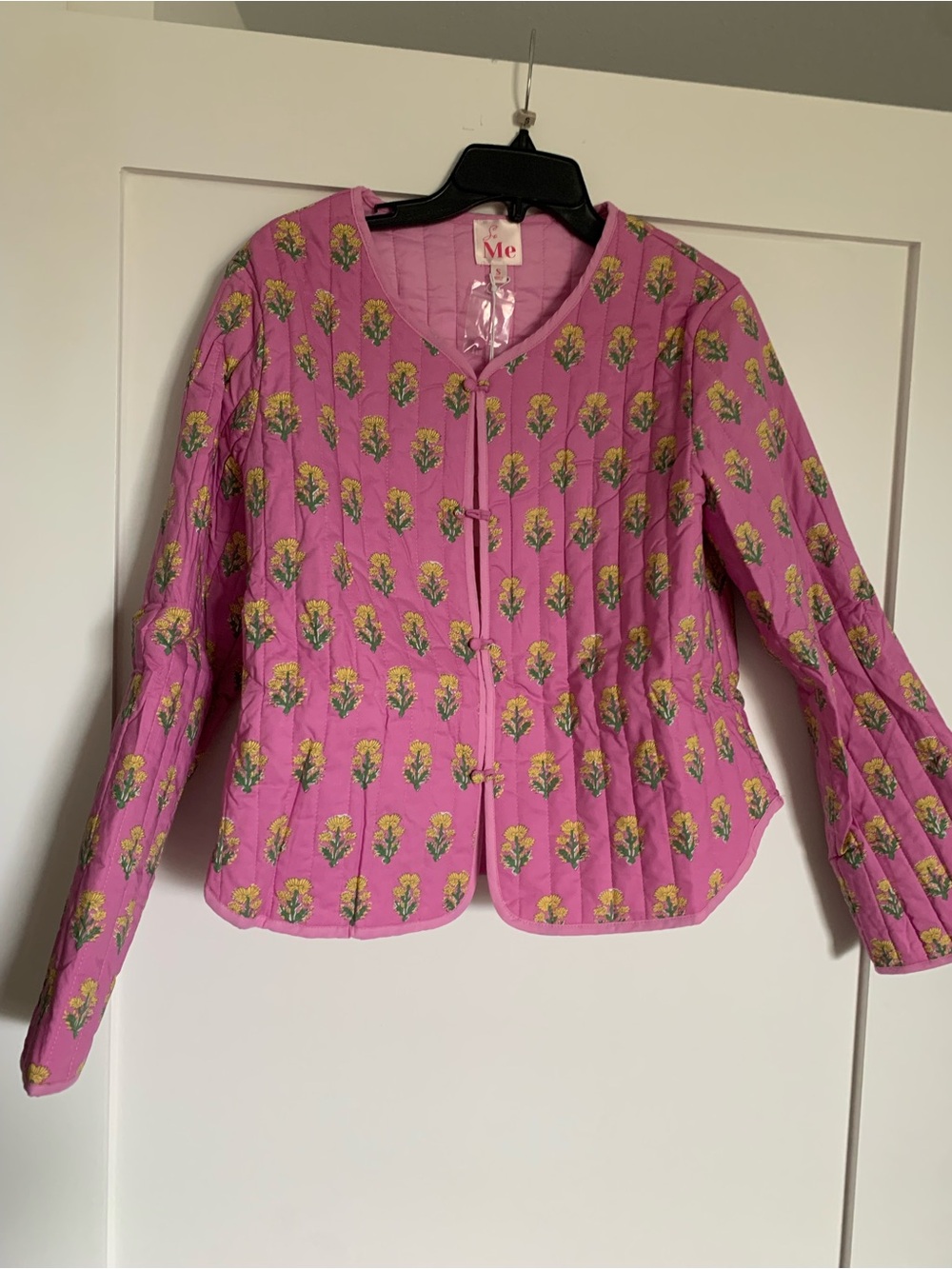 So Me Pink Quilted Floral Button-Front Jacket